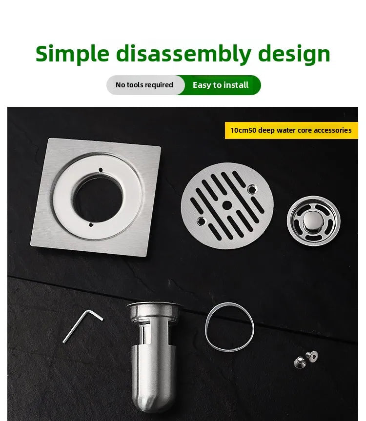 Gefängnis-Bodenablauf Edelstahl Abweisend - Ø10cm,110R