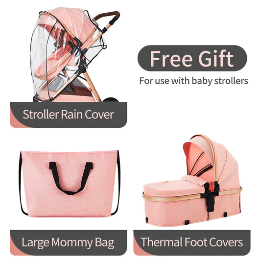 3-in-1-Kinderwagen Mit Autositz Leicht Faltbar Reisen