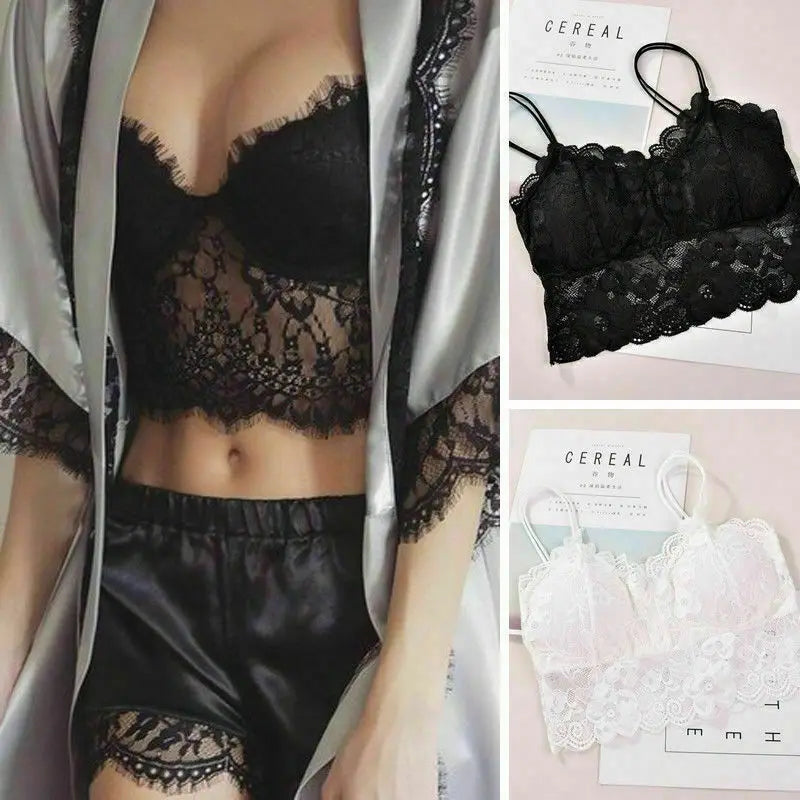 MOONBIFFY Spitzen Top Gepolstert - Push Up Polyester S XL