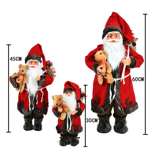 ABYN Santa Claus Dekofigur - Größe ca. 25 cm, Material Plüsch