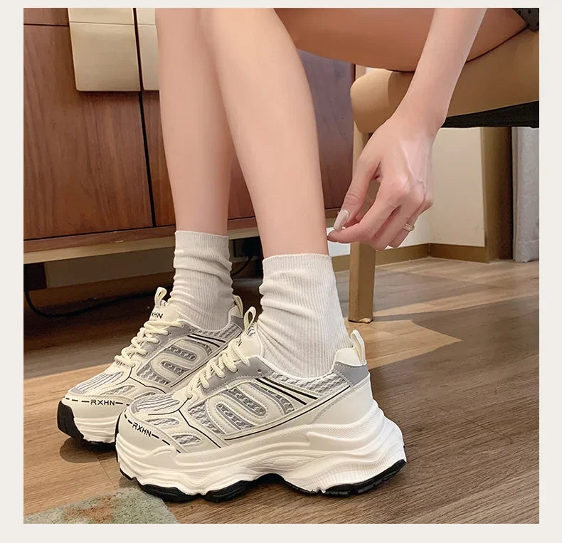 YBQJOO Sneaker Atmungsaktiv - Größe 36-41 Sohle Gummi