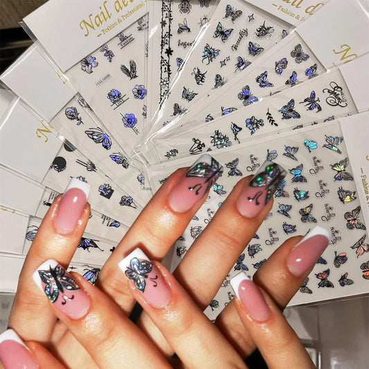 MAFANAILS Y2K Holo Schmetterlinge - 12er Selbstklebend