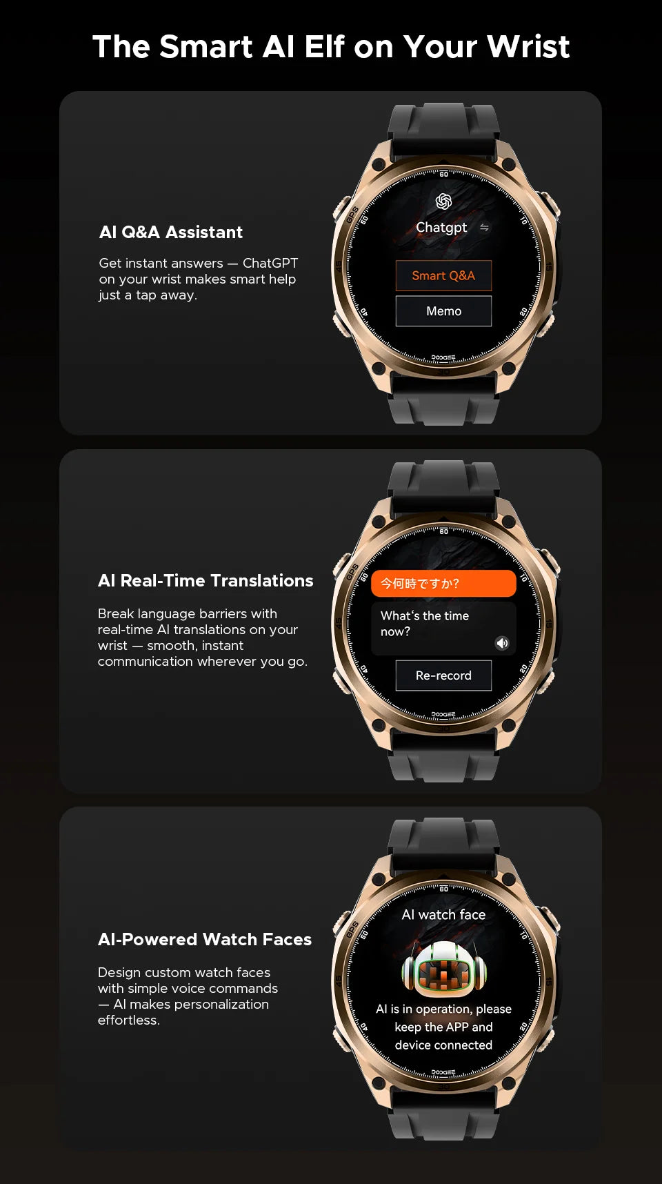 DOOGEE Anywise W1 AMOLED - Akkulaufzeit 18 Tage, Bluetooth 5.3, 1,43 Zoll