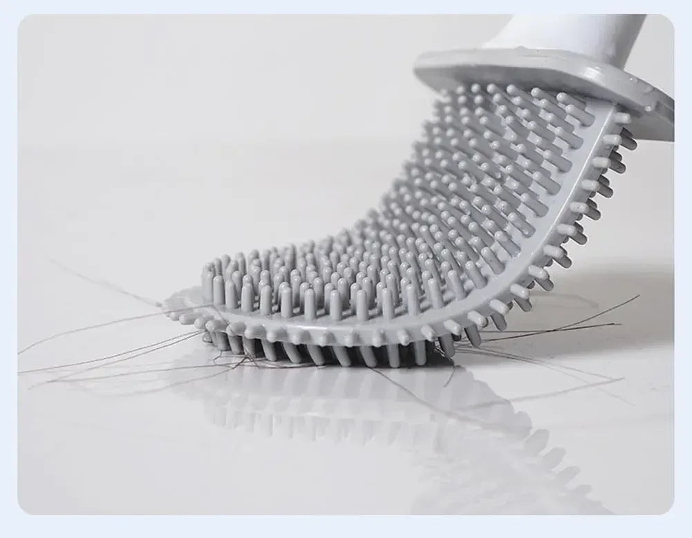 woobrice Toilet Wand-Silikonbürste - langer Griff, kompakt