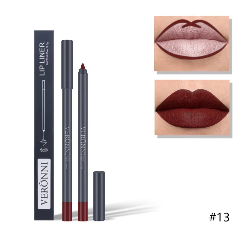 Lippenstift 2025: BIRAN 13 Color Matte Brown Lip Liner Waterproof Long Lasting - Moisturizing Sexy Lip Pencil Women Natural Lipstick Makeup Lip Cosmetics Collection