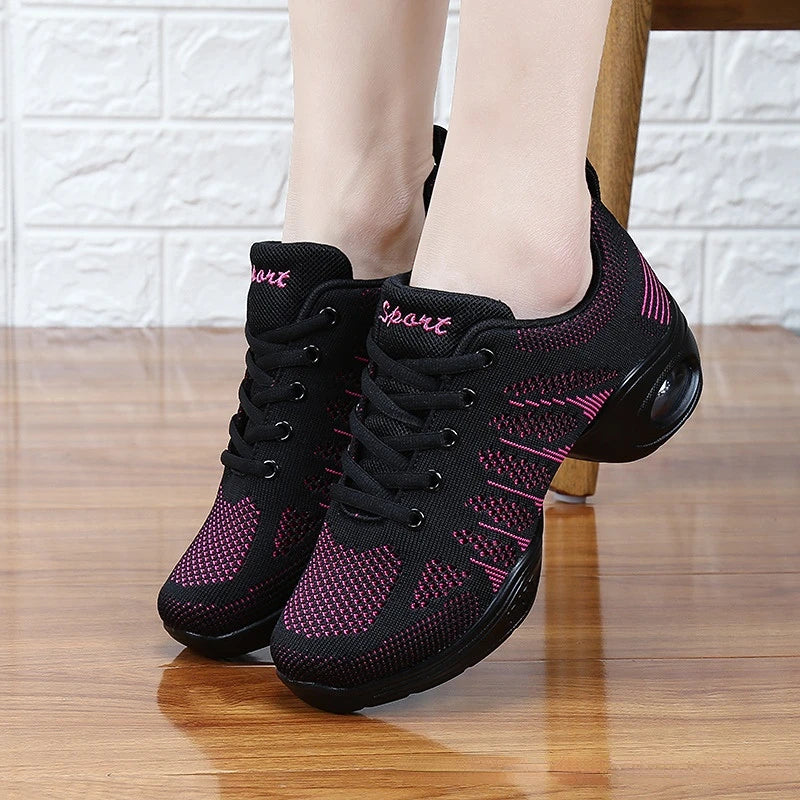 Women's Dance Shoes Woman Jazz Dancing High-quality  Weaving Mesh Sneakers Lady Modern Female Sports