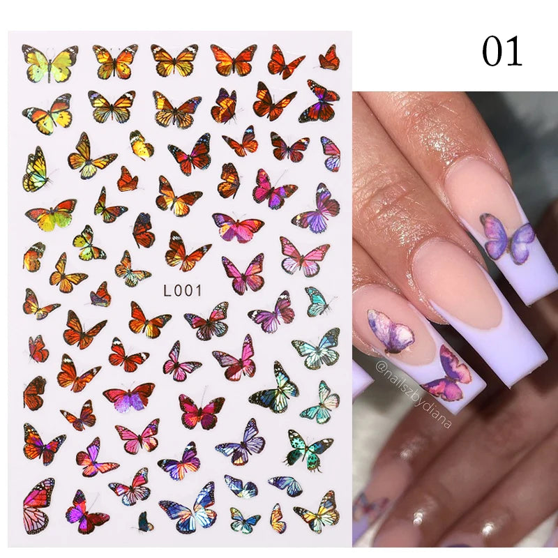 Designs 5D Relief Schmetterling Nagelsticker - 1 St 3D