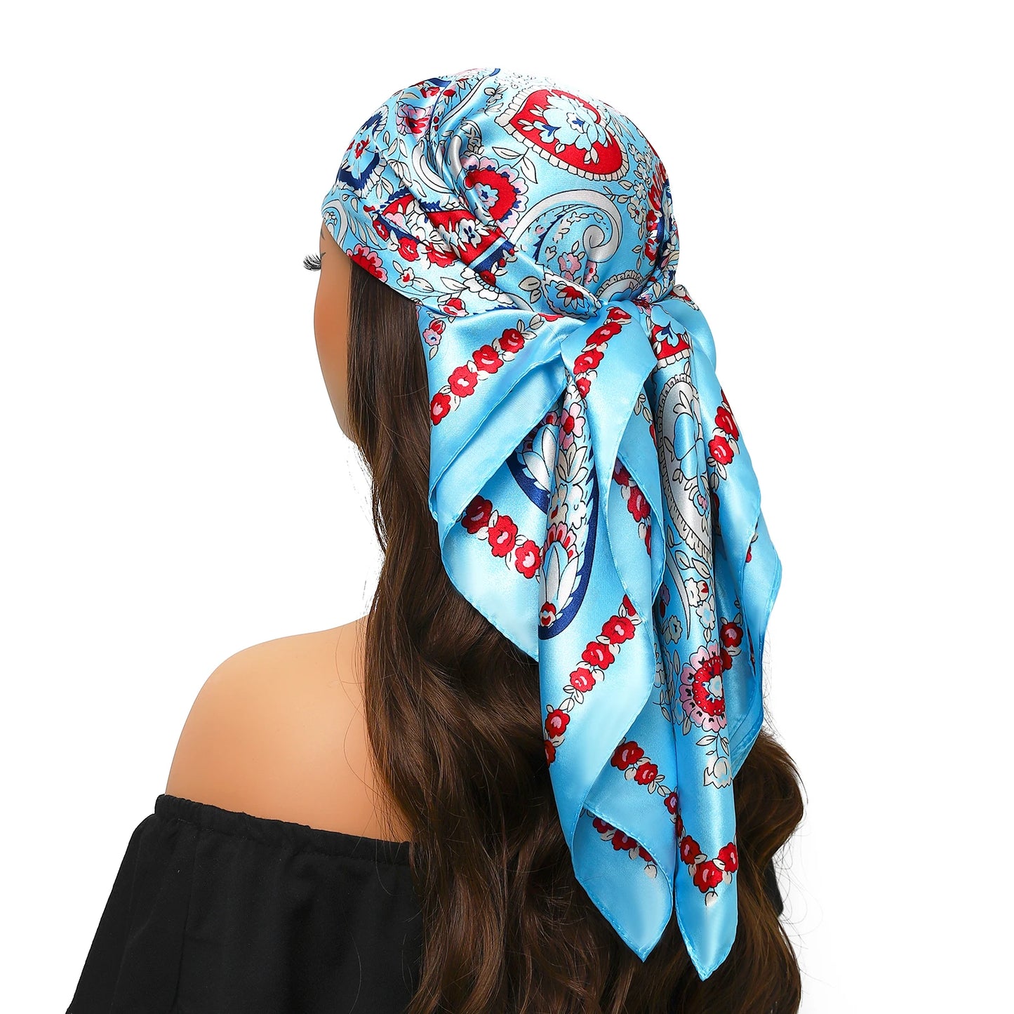 Kopf Foulard Seidenglanz - 90x90 cm Polyester weich