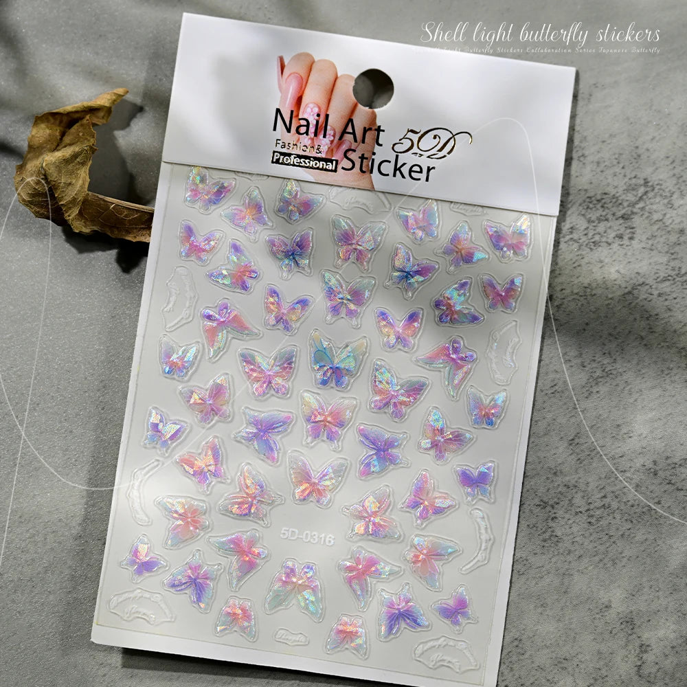 HotPressChoice 5D Schmetterling Sticker - Aurora Glanz 3D