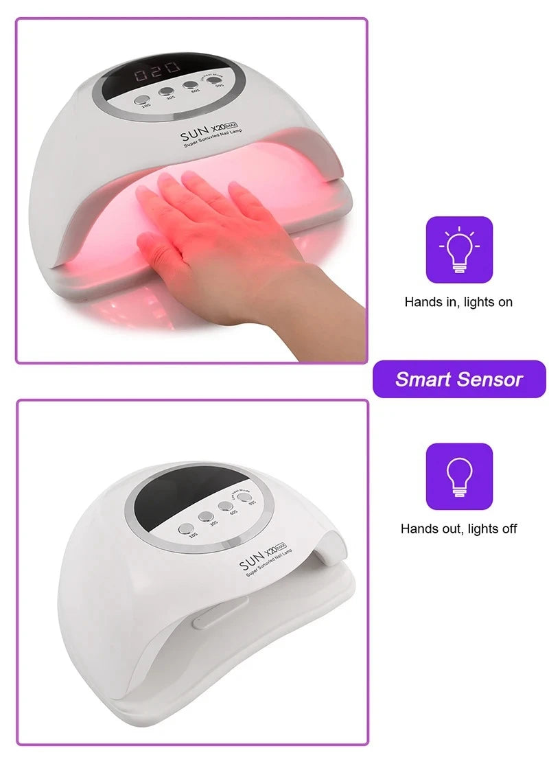 High Power Quick Drying Phototherapy Machine UV Nail Baking Lamp 320W SUN X20MAX 72 LEDs UV Nail Gel Polish Curing Manicure Lamp