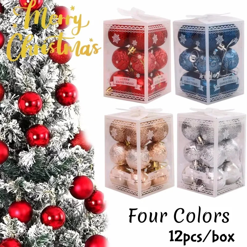 Choice Christbaumkugeln Glitzernde - Durchmesser 4 cm Kunststoff 12Stk