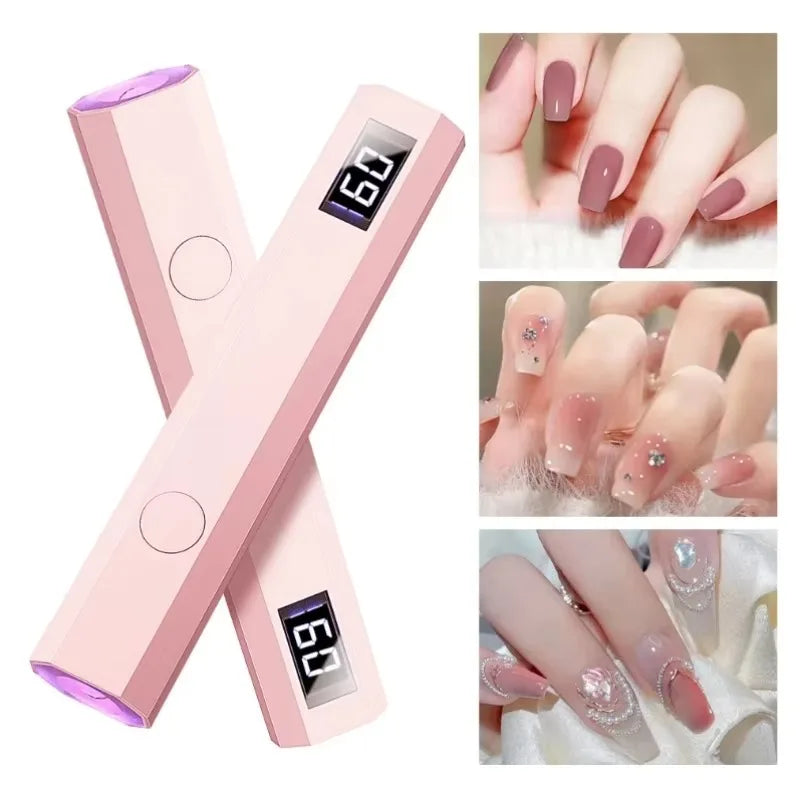 Handheld Mini UV LED Nail Lamp for Gel Polish Curing USB Rechargeable Quick Dry Portable Manicure Machine Nail Art Tool