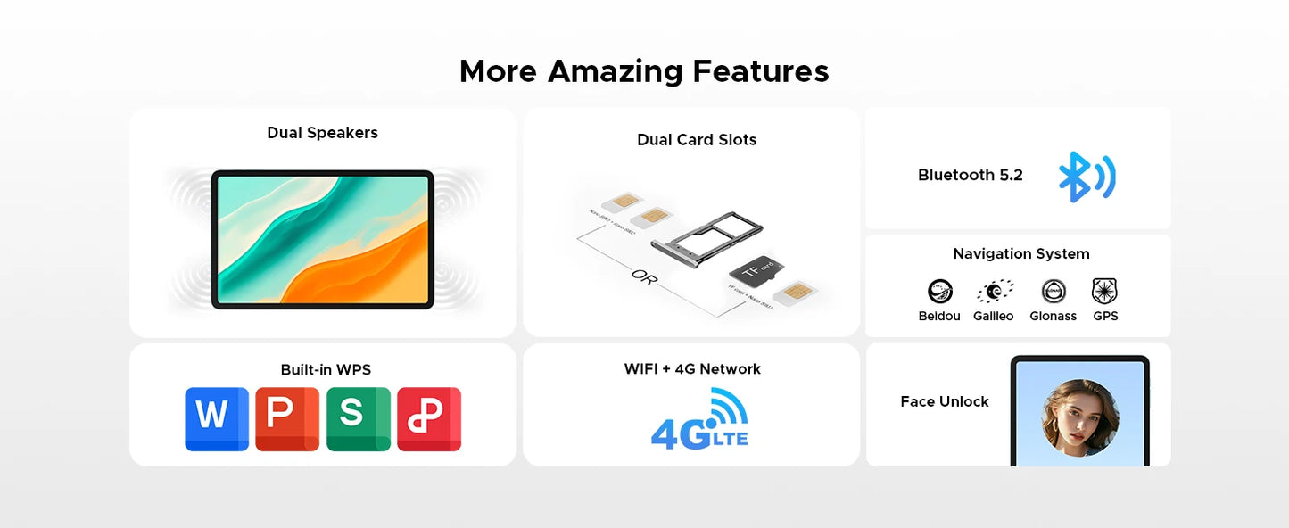 DOOGEE Tab G6 Pro Ultra Dünnes Metallgehäuse - 9000mAh, 8GB Ram, 128GB ROM