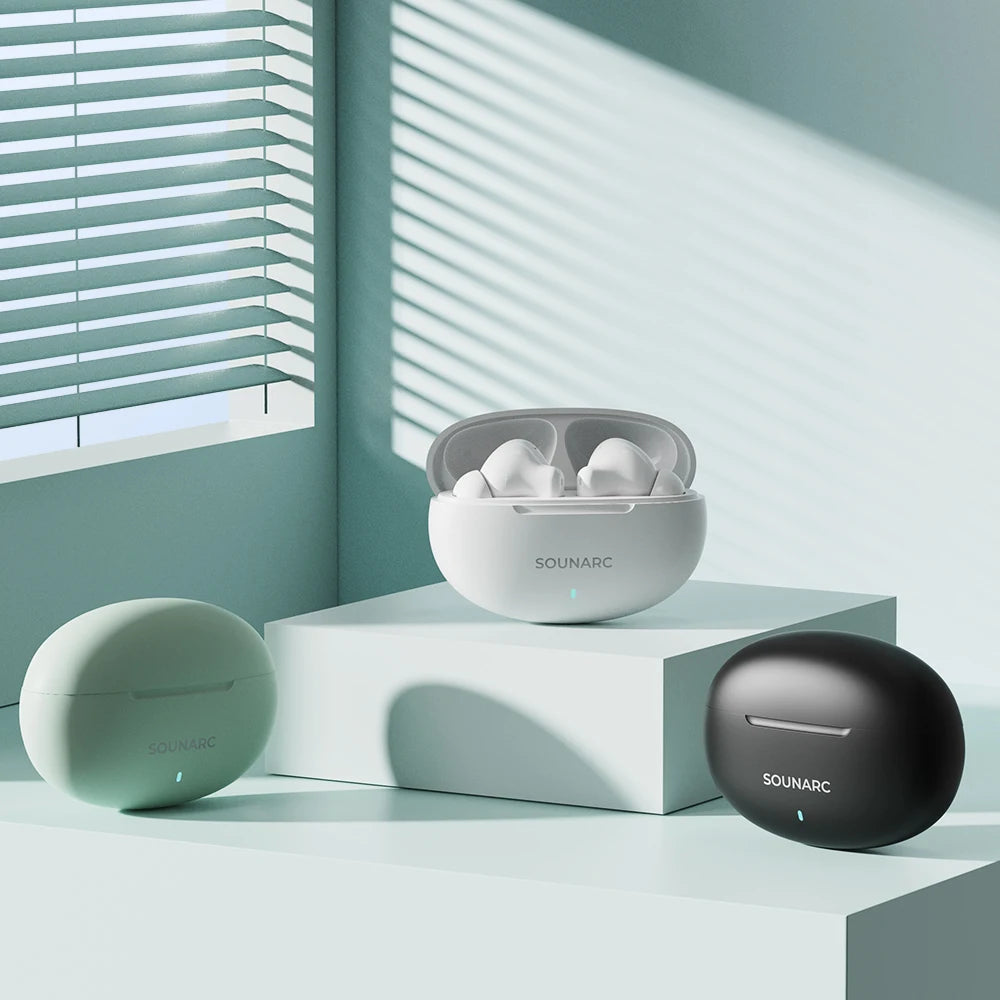 Bluetooth-Kopfhörer 2025: SOUNARC Q1 Earbuds 5.3 - 28h Playtime Crystal Clear Smart Touch Collection