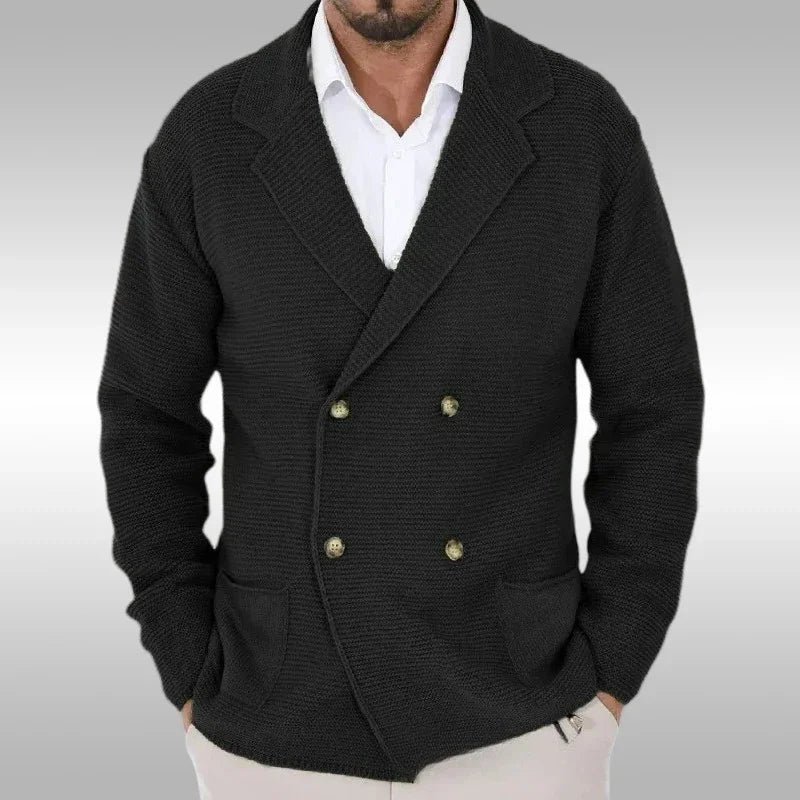TIKALIACN Cardigan Spitz-Revers - Leicht Polyester, Doppelreihiger Verschluss, Größe M-XL