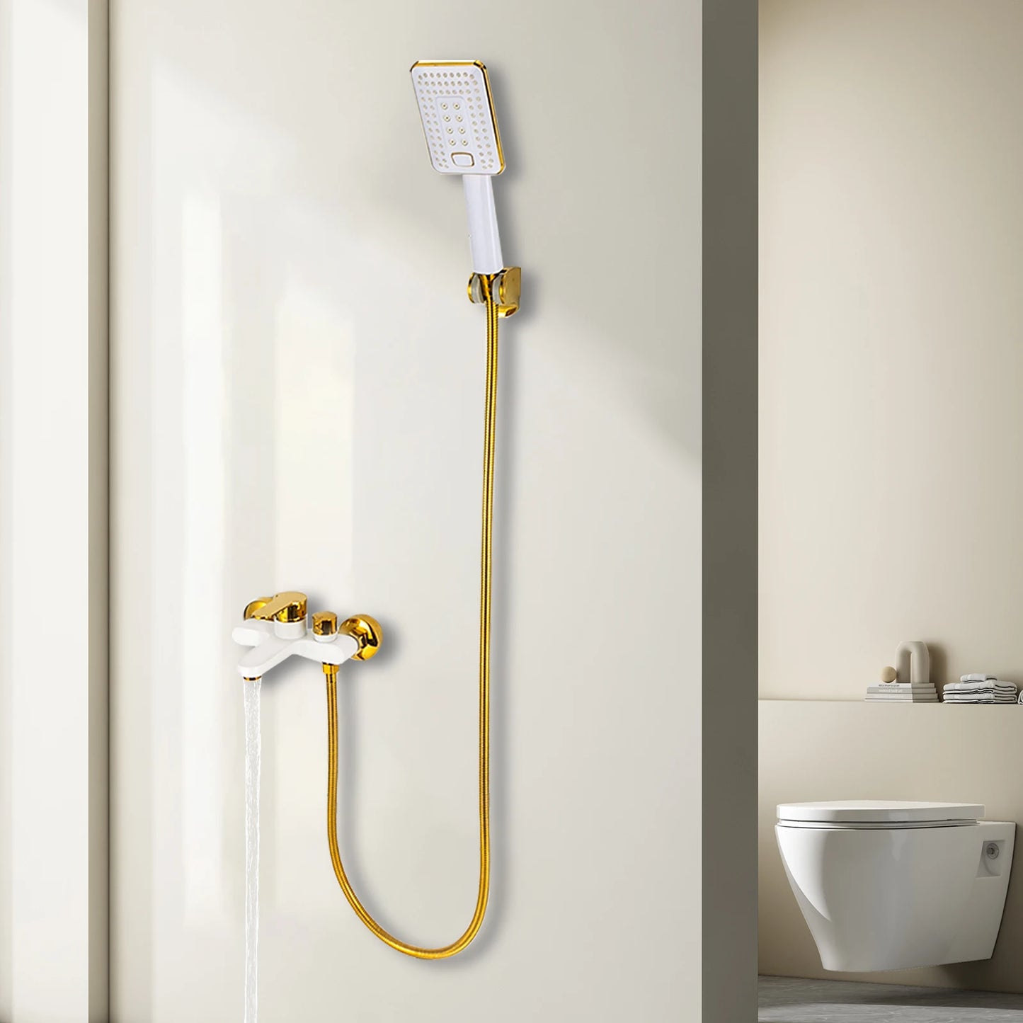 AquaGold Badewannen-Duscharmatur-Set G1/2, 1,5 m Schlauch, 2 Modi