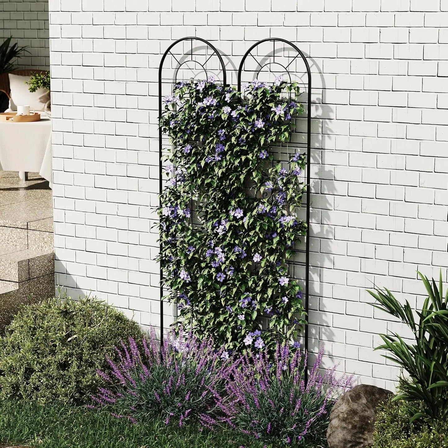 GartenPro Spalier Schmiedeeisen 140 cm x 30 cm Erdspieße