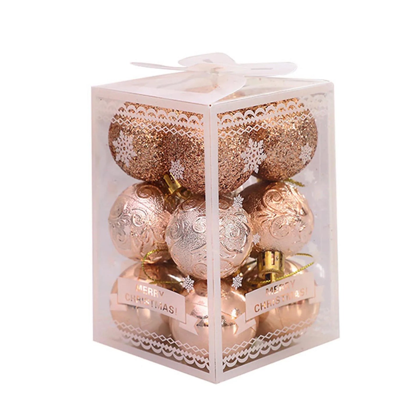 Choice Weihnachtskugeln 12er Set - Kunststoff Durchmesser 6 cm