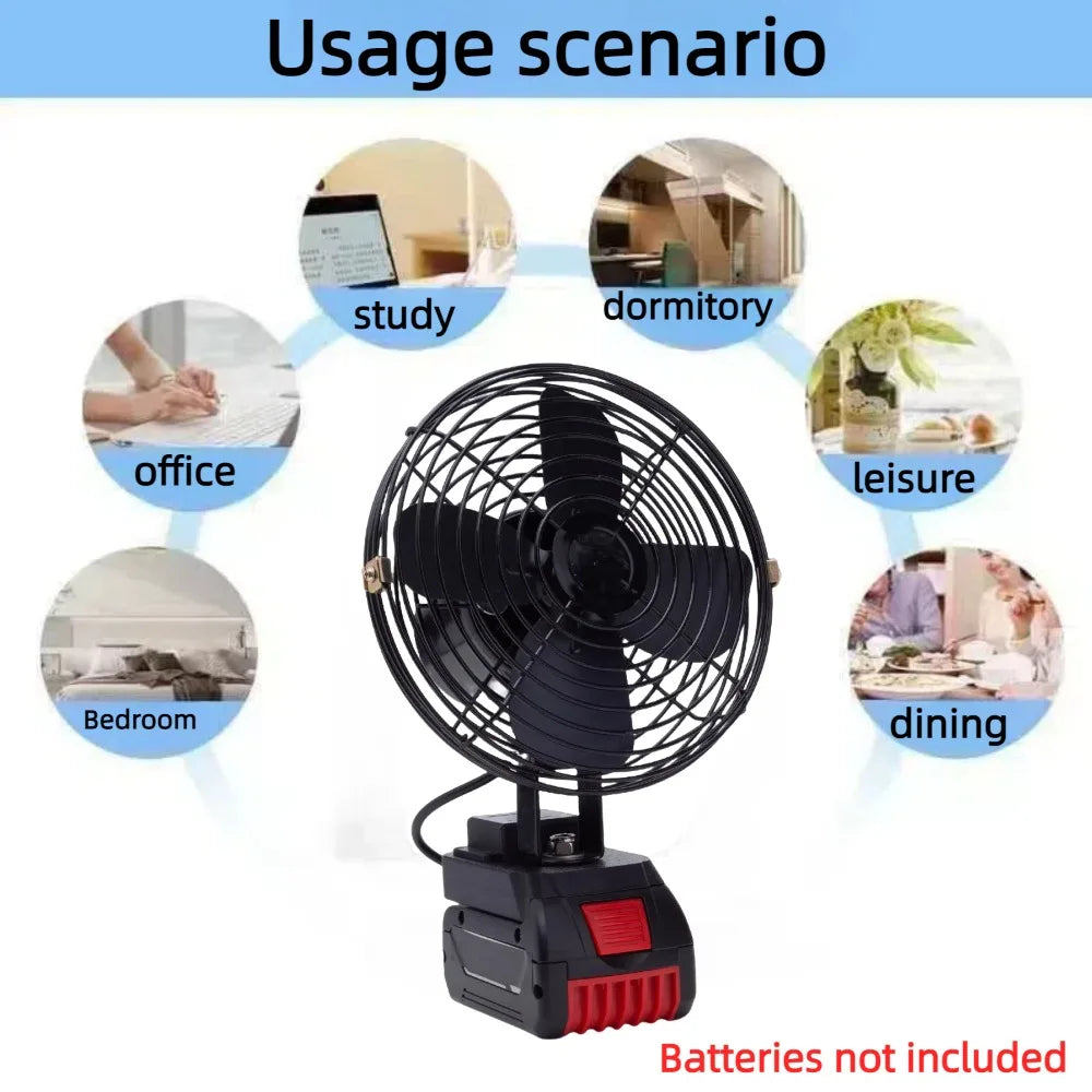 Tragbarer Ventilator Mit USB Aufladung Für BOSCH 18V Lithium Ion Schnittstelle, Für Heim Und Outdoor Camp Ventilator (Batterien Ausgeschlossen)