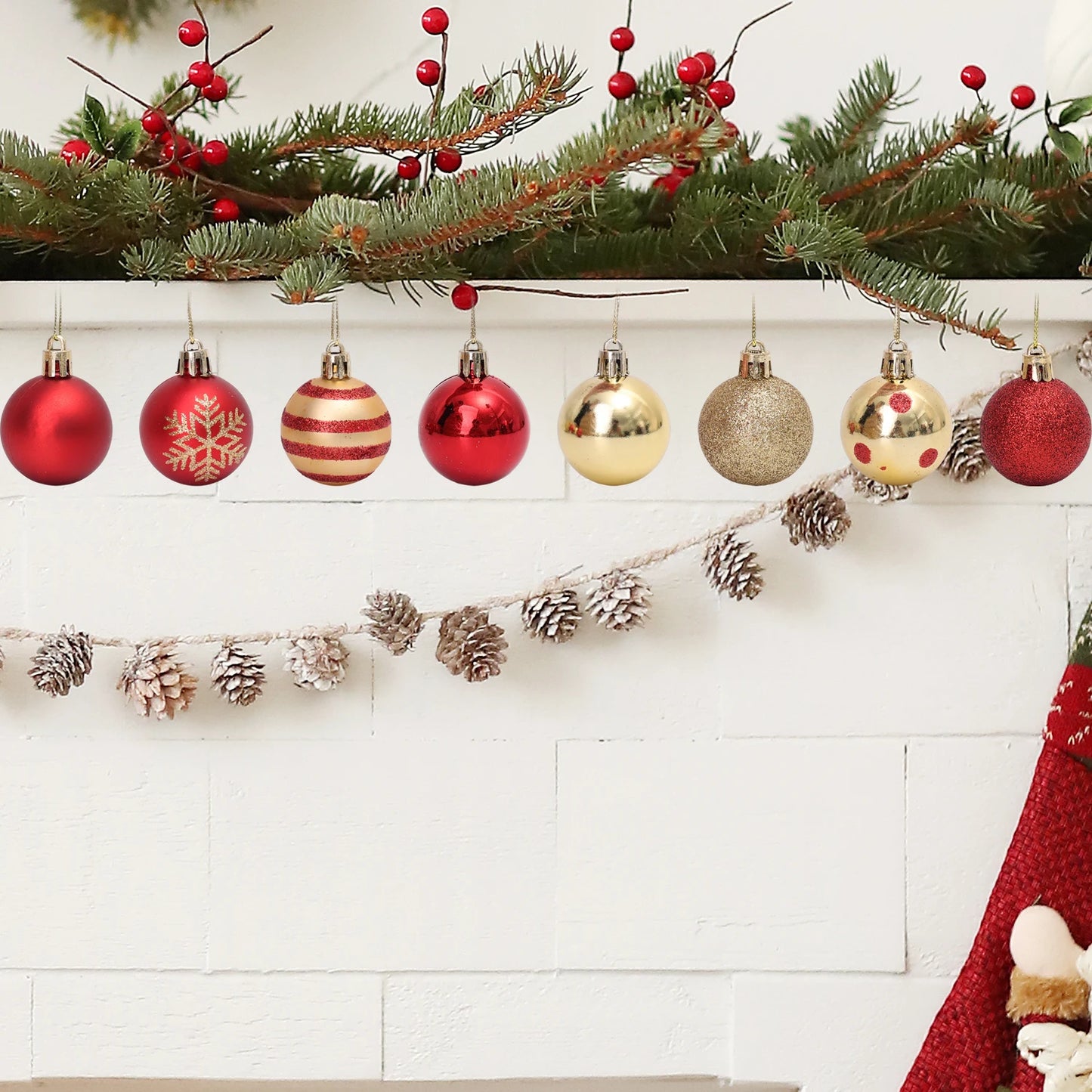 Choice Christbaumkugeln Set - Schneeflocken Kunststoff 50er Pack 4 cm