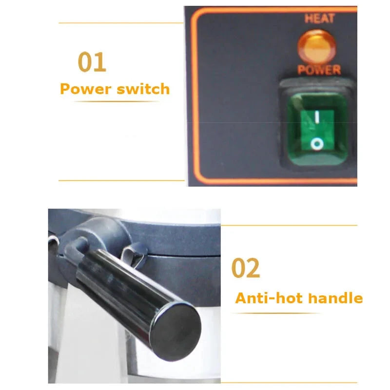 WaffelPro UFO Vielseitiges Eis Burger Gerät - Leistung 1000-1500W, Maße 28x23cm