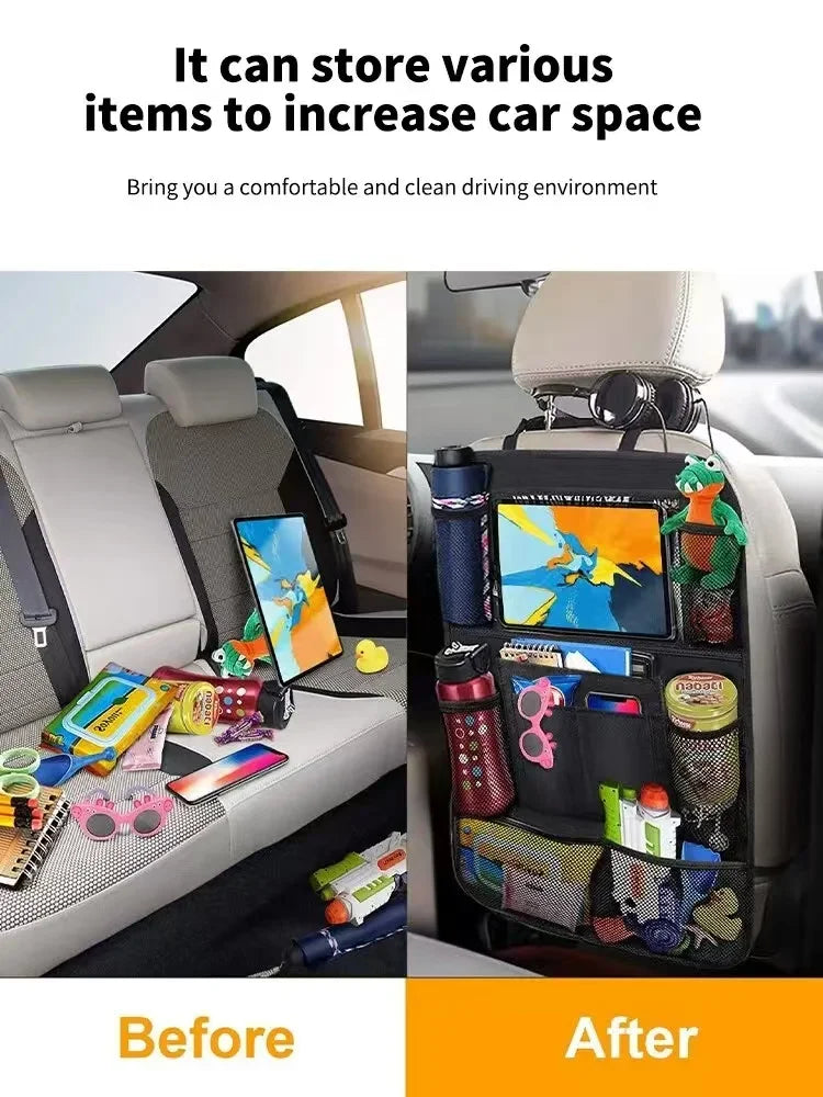 Auto Sitz Aufbewahrung Organizer Multifunktional Oxford Stoff Auto Rücken Multi Tasche Aufbewahrungstasche Mit Touch Screen Tablet Halter