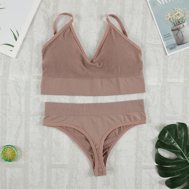 Zhejiang Bralette Gepolstert Nahtlos - 2er Set S M Polyester