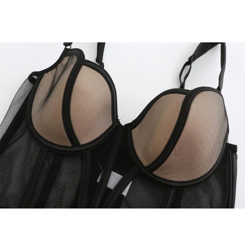 Frauen Push Up Transparent Lingerie Neu elegant Shaper BH Dünn Beauty Rücken Unterwäsche Weiblich Fischgräte Gaze Bralette