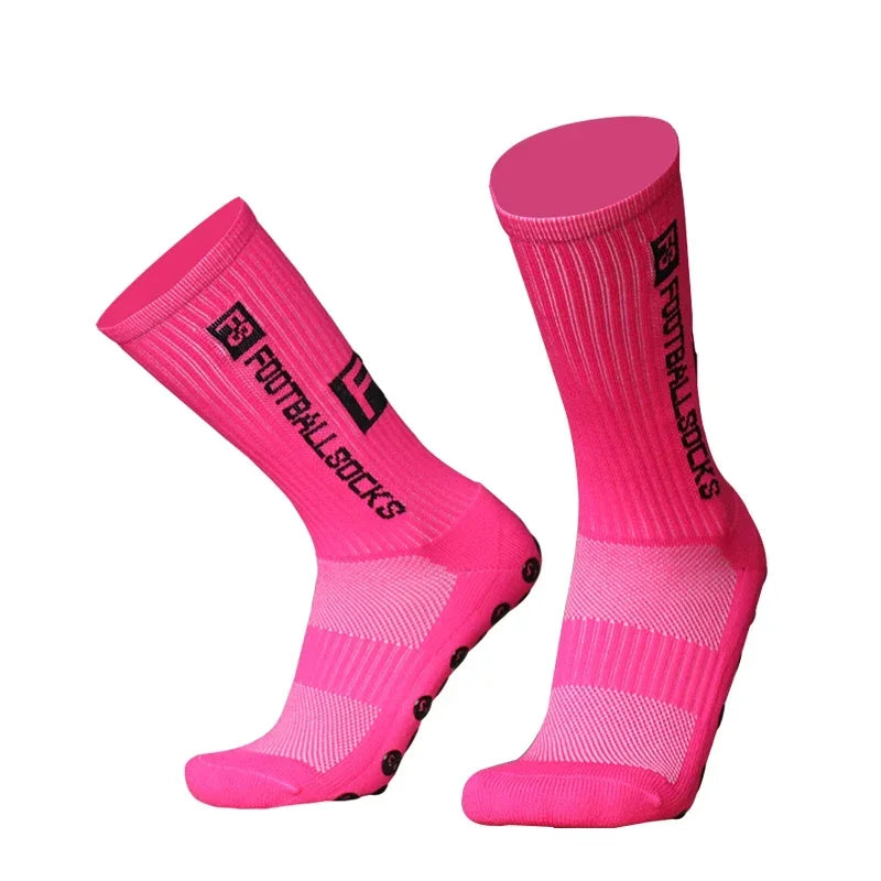 FS Fußballsocken Neuer Stil Runder Silikon-Saugnapf-Grip Anti-Rutsch-Soccer-Socks-Sports-Männer-Frauen-Baseball-Rugby-Socks