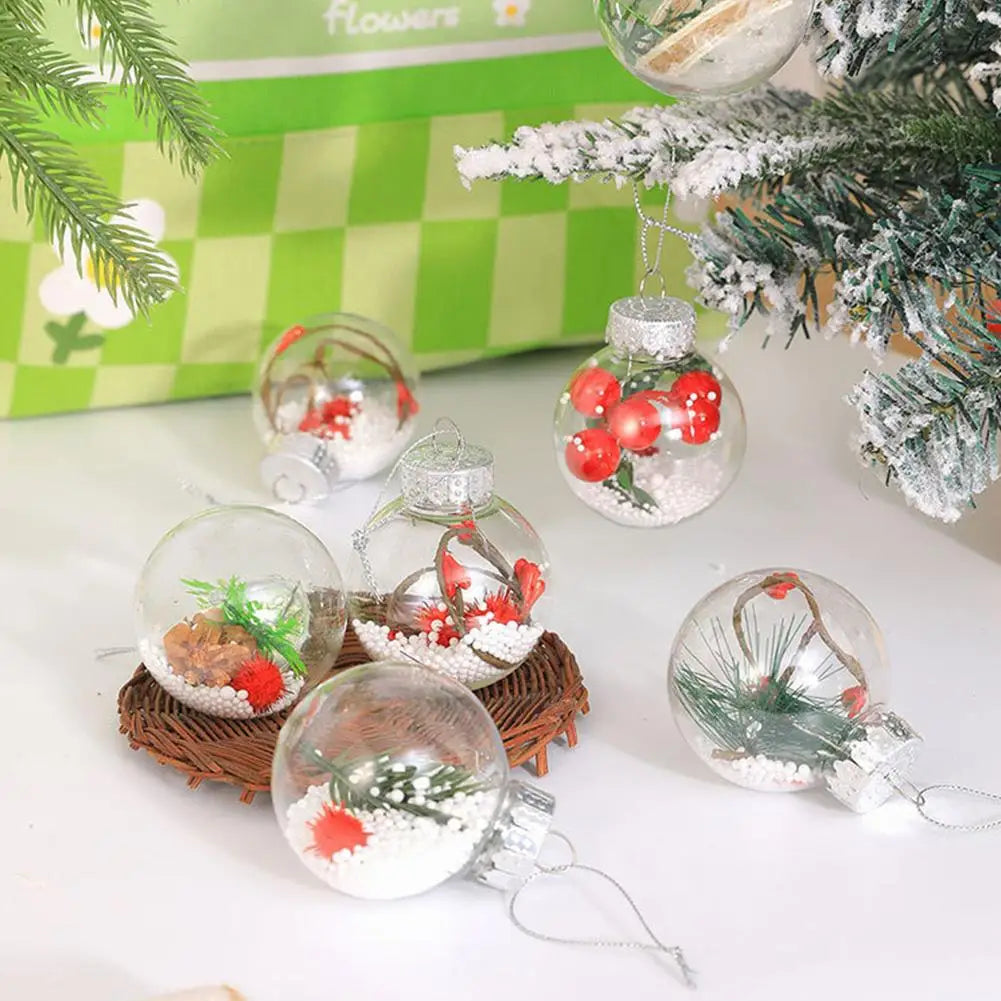 SnowBall Schneemannkugeln Transparent - 12er Set, Glaskugeln