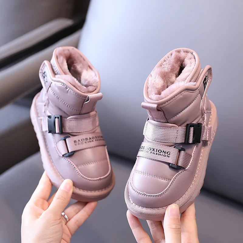 Kinder Winter 2022 neue Schneeschuhe plus samt verdickende Jungen und Mädchen Baumwoll schuhe wasserdicht rutsch fest