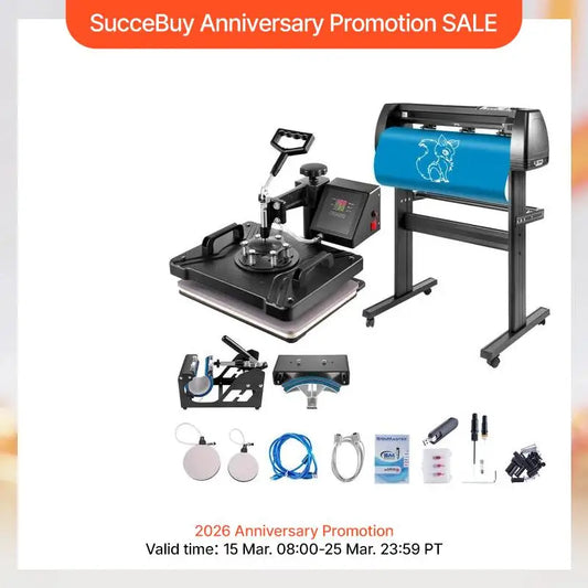 VEVOR Transferpresse 38x30cm 5 in 1 - Größe 38x30 cm, Leistung 1250 W by Golden Bridge Store