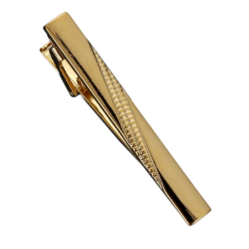 Men Jewelry Pin Clasp Necktie Clip Fashion New Hot-selling Metal Gold Tie Clip Business Formal Wear Groom Wedding Decoration