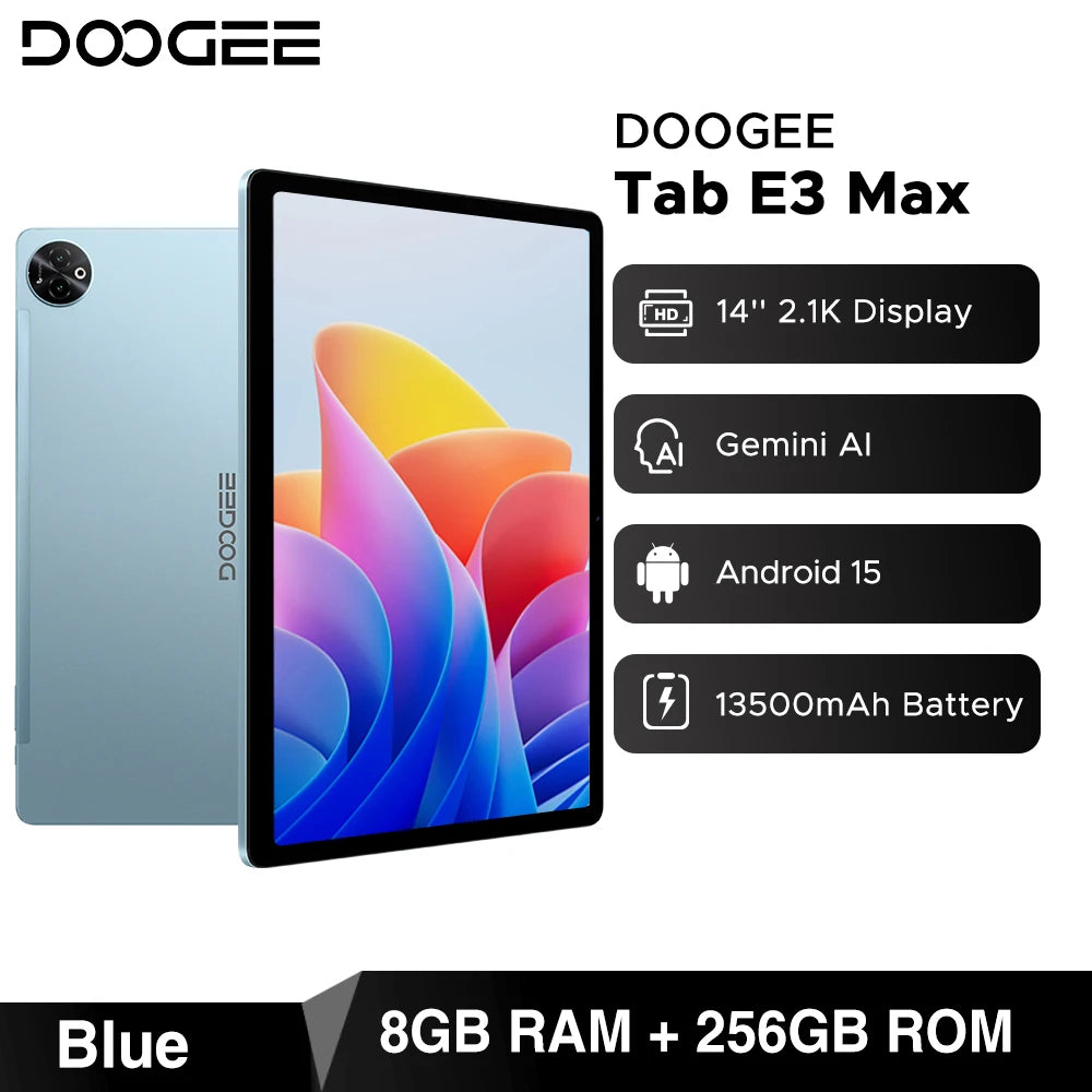 DOOGEE Tab E3 Max Gemini AI Quad-Lautsprecher - 14Zoll Display 256GBROM 13500mAh