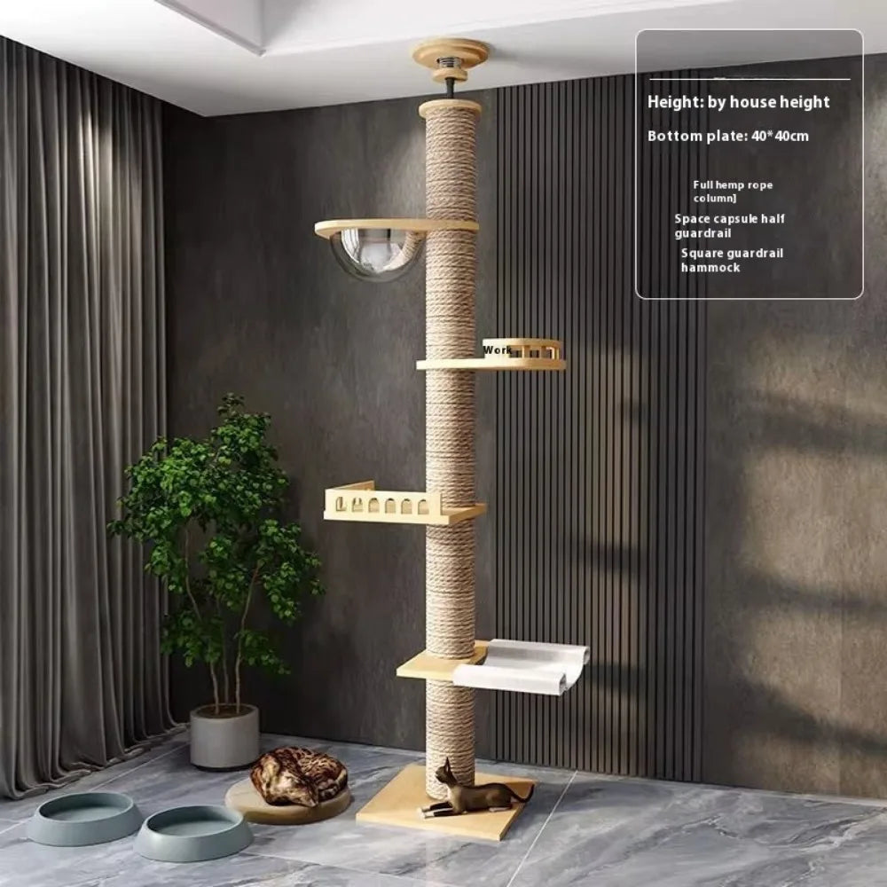 Katzen Zubehör Holz Katzen Baumhaus Katzen Spielzeug Kätzchen Klettern Kratzturm Multifunktion Haustier Möbel Katzen Klettergerüst
