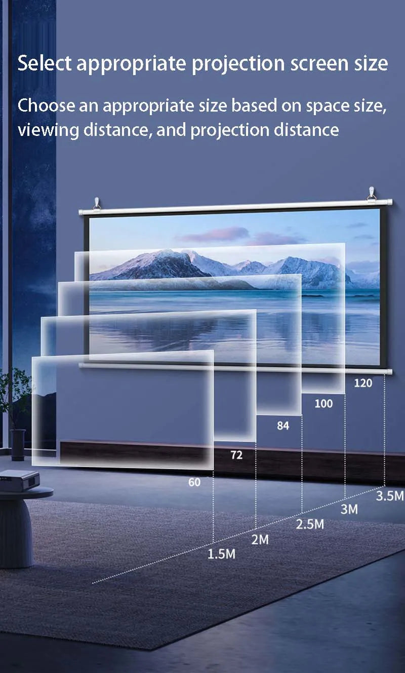 Thinyou 60inch 72inch 84inch 100 Inch 16:9 HD Projector Screen White Manual Pull Up Diagonal High-definition pantalla proyector