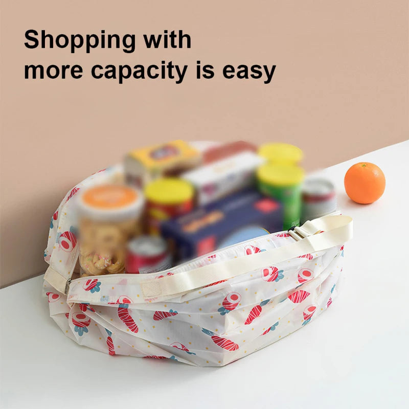 Foldable Shopping Bag Waterproof Travel Portable Storage Bag Beach Bag Supermarket Grocery Shopping Bag