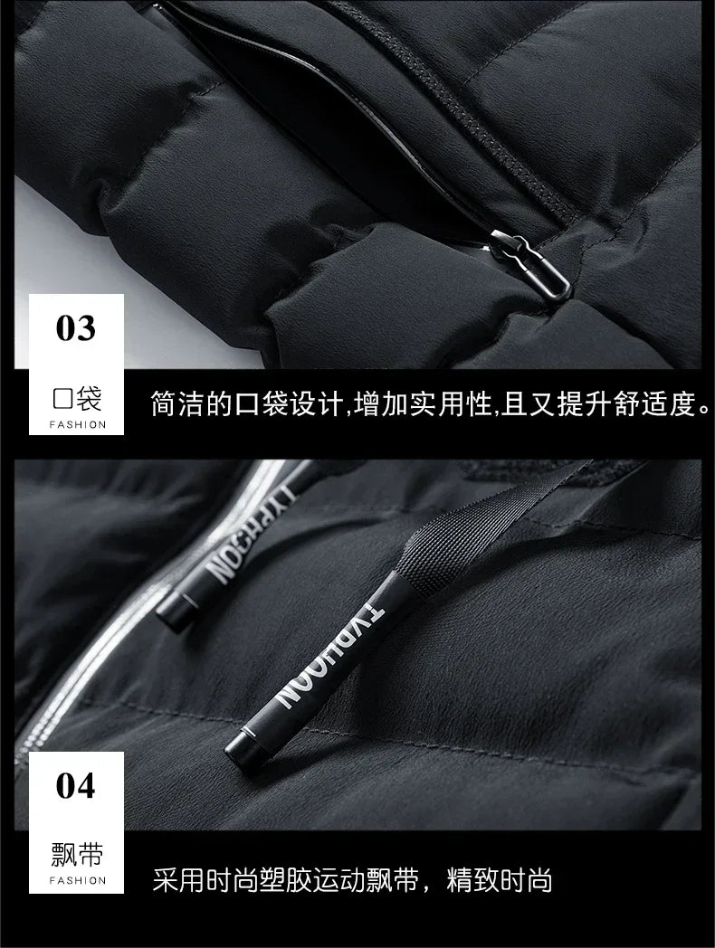 AirCN Gepolsterte Baumwoll-Füllung Weste Mit Kapuze Für Kalte Tage - Größe 6XL, Reißverschluss, Baumwoll-Füllung