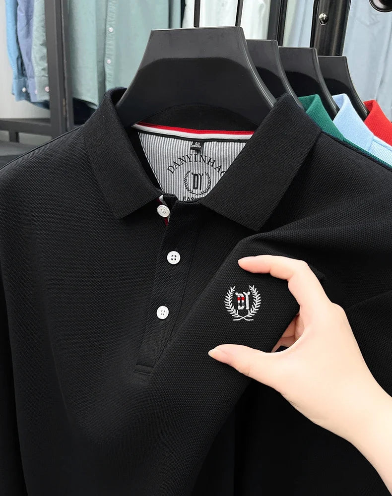 Tricou cu mânecă lungă și brodat Eleganza Polo - Mărimea M, amestec de bumbac