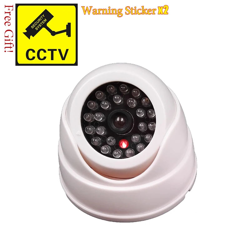 Attrappe-Kamera 2025: Creative Black Plastic Dome CCTV - Flashing LED Fake Camera AA Battery Collection