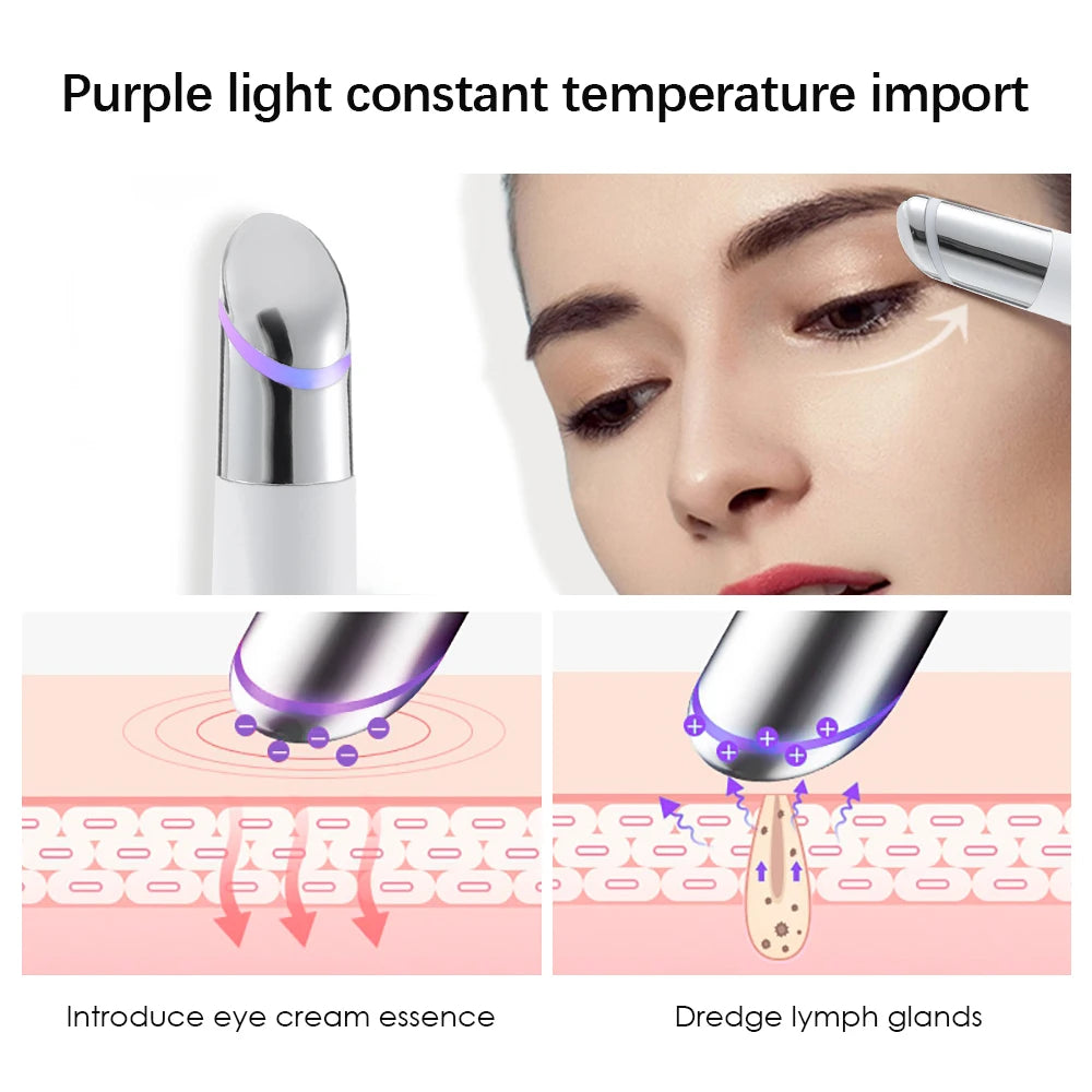 IPL Augen Massage Beauty Gerät 2025 - Aufhellen Dunkle Augenringe Anti-Falten - 3 Farbe LED Photon Therapie Beheizt Vibrator Elektrisch Augen Massagegerät