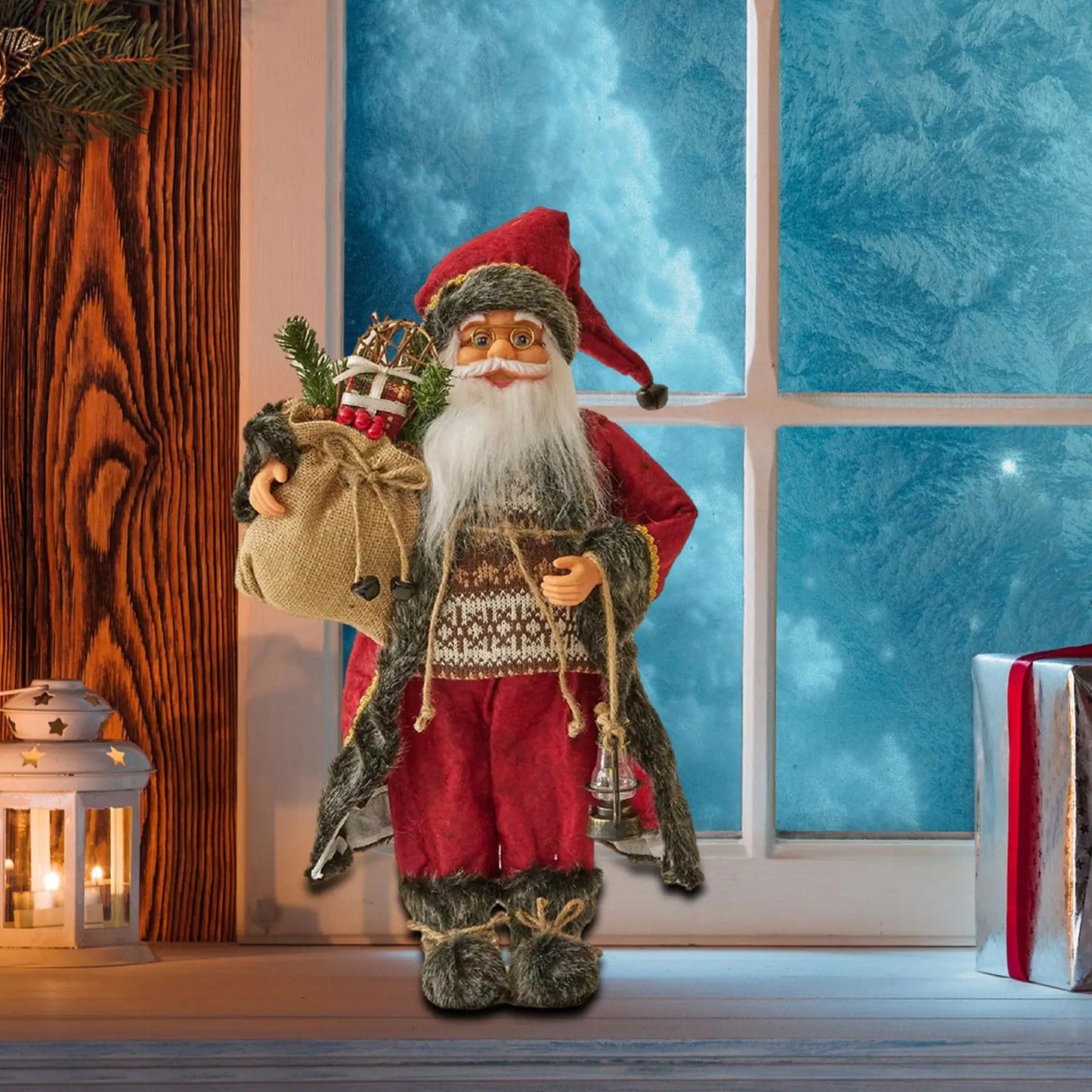 SantaKunst Realistischer Weihnachtsmann - Größe 20 cm, Handbemalt