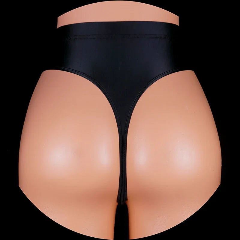 YAULAANG Damen String 2025 - Japan Style High-Waist Satin String glänzend