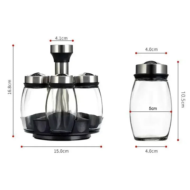 KüchenPro 7er Drehbares Gewürzglas - 200ml 360 Grad