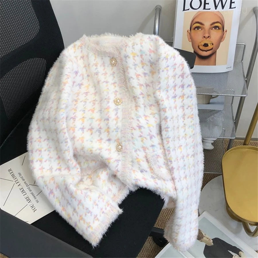 PPLMHUCN Imitationspelzstrickjacke ONeck - Größe M,Plüsch