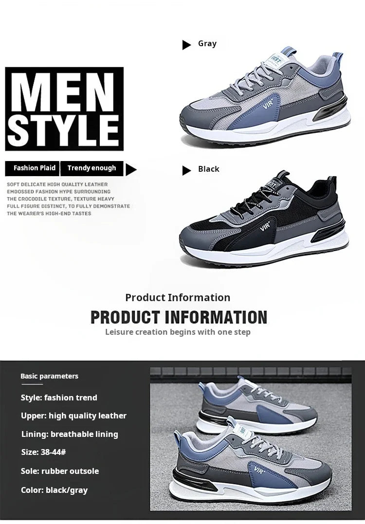 Men Shoes 2024 New Fashion Sneakers for Men Leather Shoes Comfort Lightweight Casual Shoes Outdoor WalkingFootwear