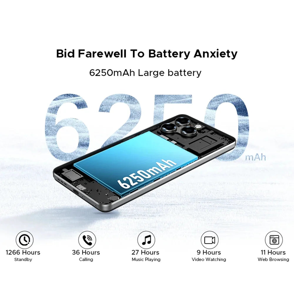 DOOGEE Note 58 Großer Akku - 6250mAh 6,75 Zoll 90 Hz by Golden Bridge Store