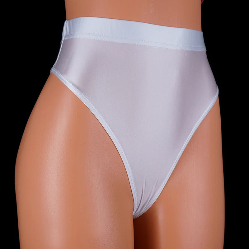 YAULAANG Damen String 2025 - Japan Style High-Waist Satin String glänzend