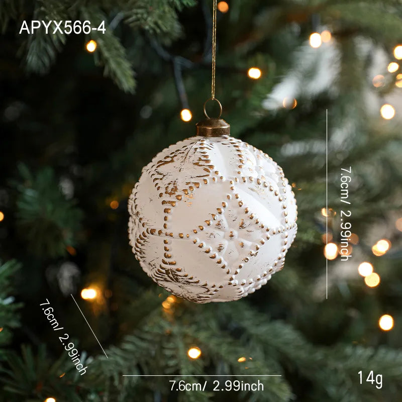 Weihnachten Hängende Anhänger Retro Weiß Gold Ornament Matte Schneeflocke Dekoration Hochwertige Weihnachtsbaum Dekoration Für Fenster