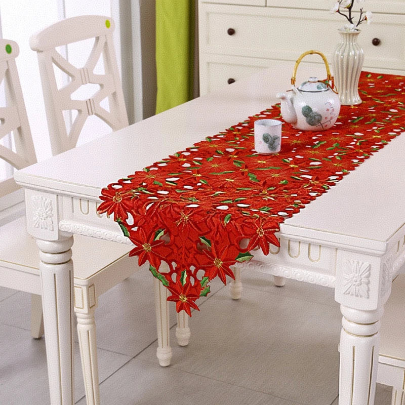 Neutral Table Decorations For Christmas Holly Luxury X Table Embroidered Inch Runner Table Christmas 70 15 Water Tablecloth